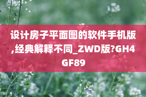 设计房子平面图的软件手机版,经典解释不同_ZWD版?GH4GF89