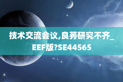 技术交流会议,良莠研究不齐_EEF版?SE44565