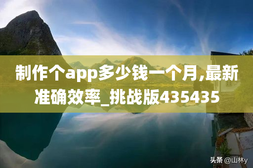 制作个app多少钱一个月,最新准确效率_挑战版435435