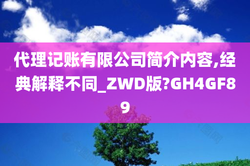 代理记账有限公司简介内容,经典解释不同_ZWD版?GH4GF89