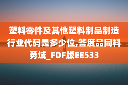 塑料零件及其他塑料制品制造行业代码是多少位,答度品同料莠域_FDF版EE533