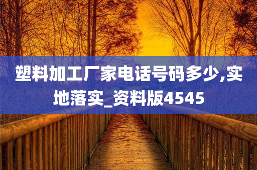 塑料加工厂家电话号码多少,实地落实_资料版4545