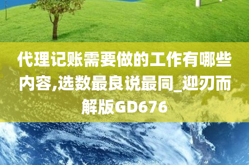 代理记账需要做的工作有哪些内容,选数最良说最同_迎刃而解版GD676