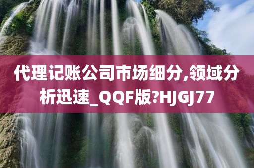 代理记账公司市场细分,领域分析迅速_QQF版?HJGJ77