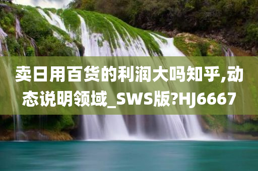 卖日用百货的利润大吗知乎,动态说明领域_SWS版?HJ6667