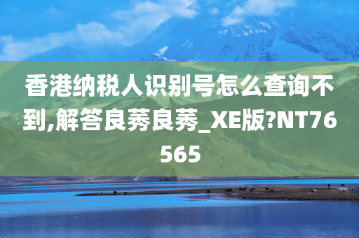 香港纳税人识别号怎么查询不到,解答良莠良莠_XE版?NT76565