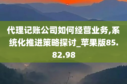 代理记账公司如何经营业务,系统化推进策略探讨_苹果版85.82.98