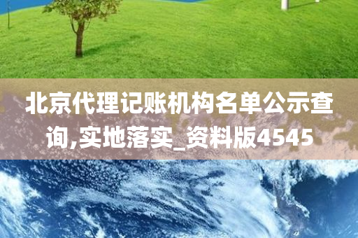 北京代理记账机构名单公示查询,实地落实_资料版4545