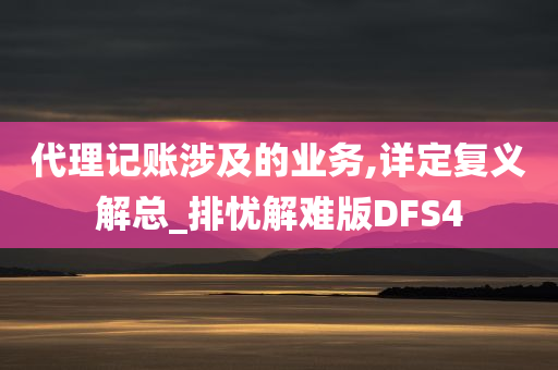 代理记账涉及的业务,详定复义解总_排忧解难版DFS4