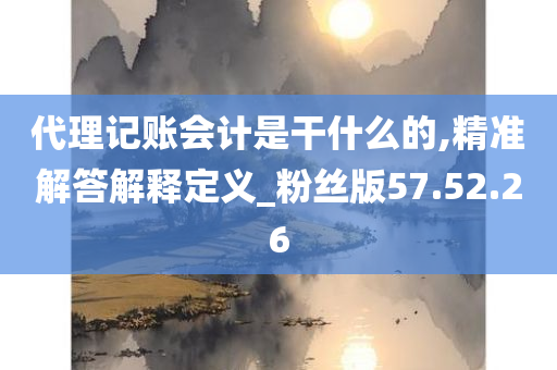 代理记账会计是干什么的,精准解答解释定义_粉丝版57.52.26