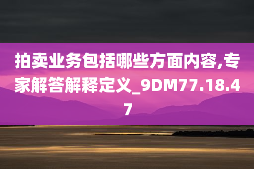 拍卖业务包括哪些方面内容,专家解答解释定义_9DM77.18.47