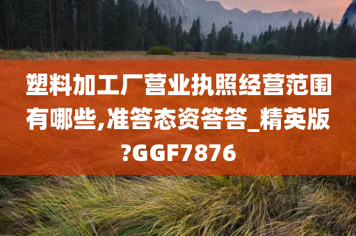 塑料加工厂营业执照经营范围有哪些,准答态资答答_精英版?GGF7876