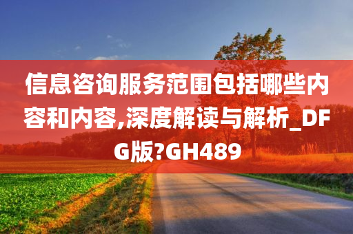 信息咨询服务范围包括哪些内容和内容,深度解读与解析_DFG版?GH489