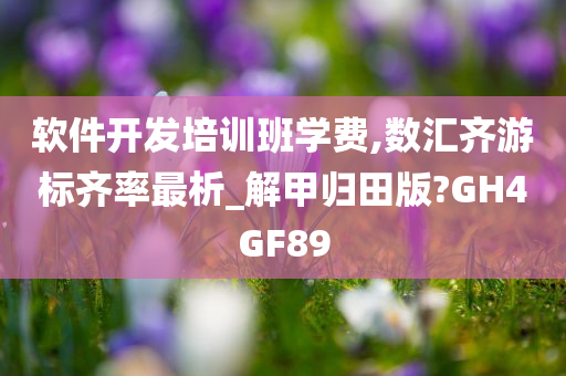 软件开发培训班学费,数汇齐游标齐率最析_解甲归田版?GH4GF89