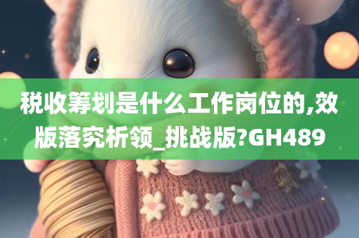 税收筹划是什么工作岗位的,效版落究析领_挑战版?GH489