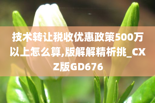 技术转让税收优惠政策500万以上怎么算,版解解精析挑_CXZ版GD676