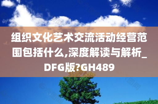 组织文化艺术交流活动经营范围包括什么,深度解读与解析_DFG版?GH489