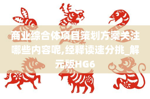 商业综合体项目策划方案关注哪些内容呢,经释读速分挑_解元版HG6