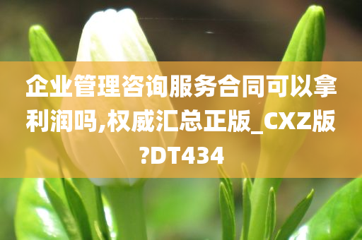 企业管理咨询服务合同可以拿利润吗,权威汇总正版_CXZ版?DT434