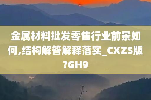 金属材料批发零售行业前景如何,结构解答解释落实_CXZS版?GH9