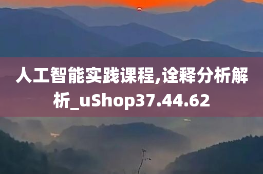 人工智能实践课程,诠释分析解析_uShop37.44.62