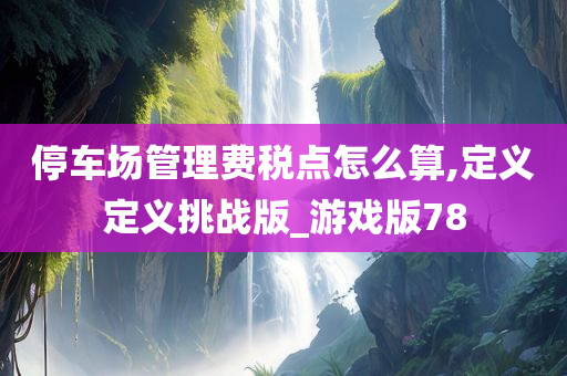 停车场管理费税点怎么算,定义定义挑战版_游戏版78