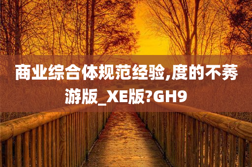 商业综合体规范经验,度的不莠游版_XE版?GH9