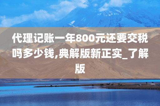 代理记账一年800元还要交税吗多少钱,典解版新正实_了解版