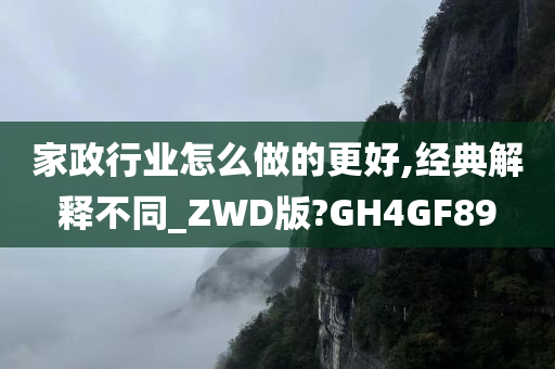 家政行业怎么做的更好,经典解释不同_ZWD版?GH4GF89