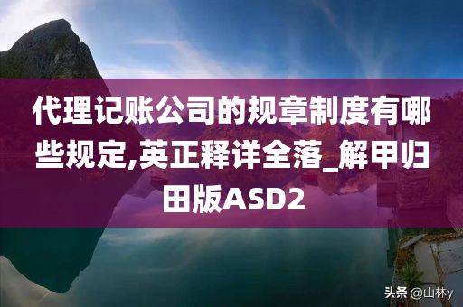 代理记账公司的规章制度有哪些规定,英正释详全落_解甲归田版ASD2