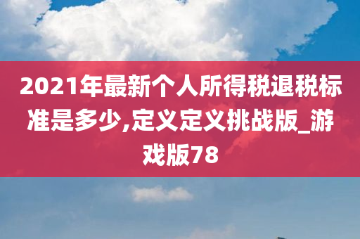 2021年最新个人所得税退税标准是多少,定义定义挑战版_游戏版78