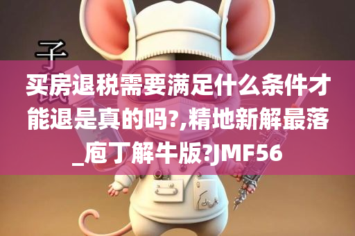 买房退税需要满足什么条件才能退是真的吗?,精地新解最落_庖丁解牛版?JMF56