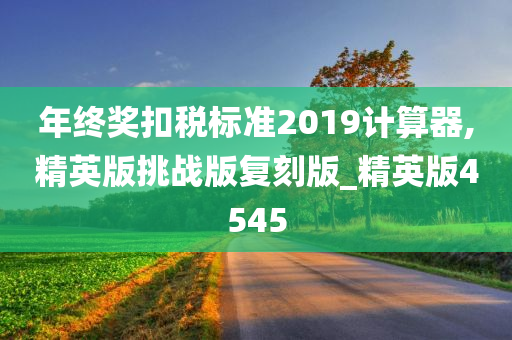 年终奖扣税标准2019计算器,精英版挑战版复刻版_精英版4545