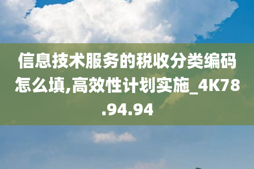 信息技术服务的税收分类编码怎么填,高效性计划实施_4K78.94.94