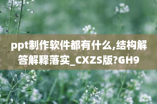 ppt制作软件都有什么,结构解答解释落实_CXZS版?GH9