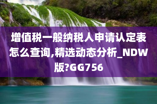 增值税一般纳税人申请认定表怎么查询,精选动态分析_NDW版?GG756