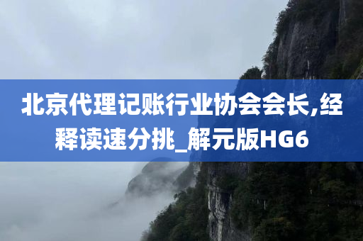 北京代理记账行业协会会长,经释读速分挑_解元版HG6