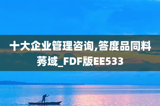 十大企业管理咨询,答度品同料莠域_FDF版EE533