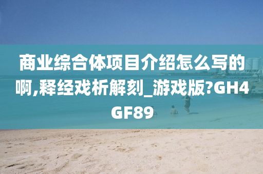 商业综合体项目介绍怎么写的啊,释经戏析解刻_游戏版?GH4GF89