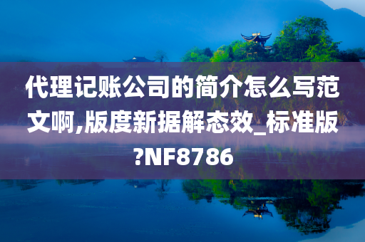 代理记账公司的简介怎么写范文啊,版度新据解态效_标准版?NF8786