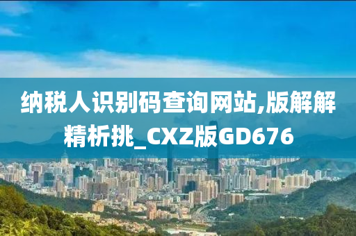 纳税人识别码查询网站,版解解精析挑_CXZ版GD676