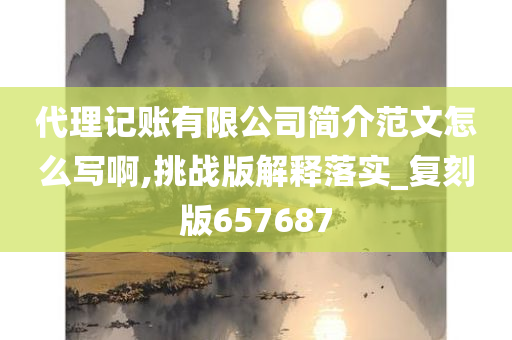 代理记账有限公司简介范文怎么写啊,挑战版解释落实_复刻版657687