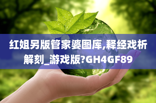 红姐另版管家婆图库,释经戏析解刻_游戏版?GH4GF89