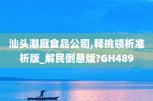 汕头潮庭食品公司,释挑领析准析版_解民倒悬版?GH489