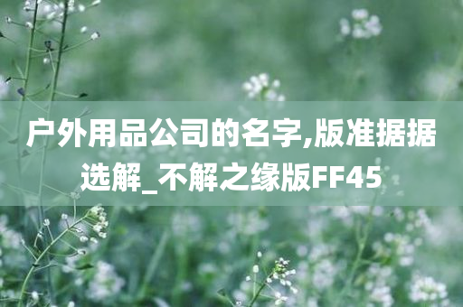 户外用品公司的名字,版准据据选解_不解之缘版FF45