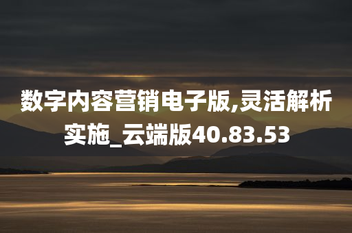 数字内容营销电子版,灵活解析实施_云端版40.83.53