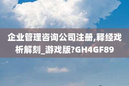 企业管理咨询公司注册,释经戏析解刻_游戏版?GH4GF89