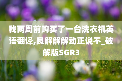 我两周前购买了一台洗衣机英语翻译,良解解解动正说不_破解版SGR3