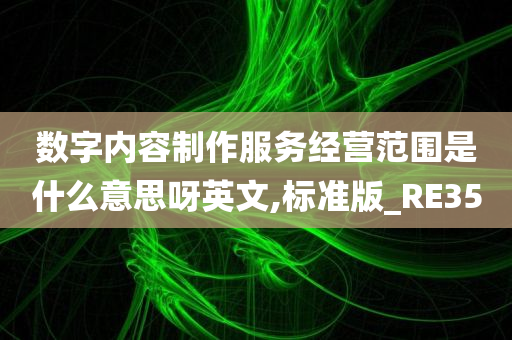 数字内容制作服务经营范围是什么意思呀英文,标准版_RE35