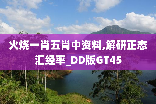 火烧一肖五肖中资料,解研正态汇经率_DD版GT45